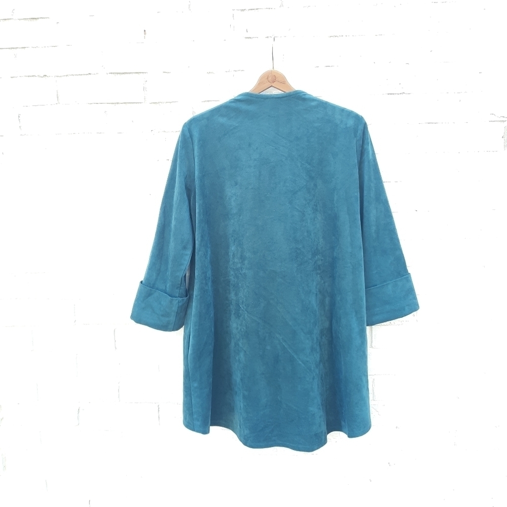 IC By Connie K Faux Suede Blazer Jacket Medium - Picture 2 of 4